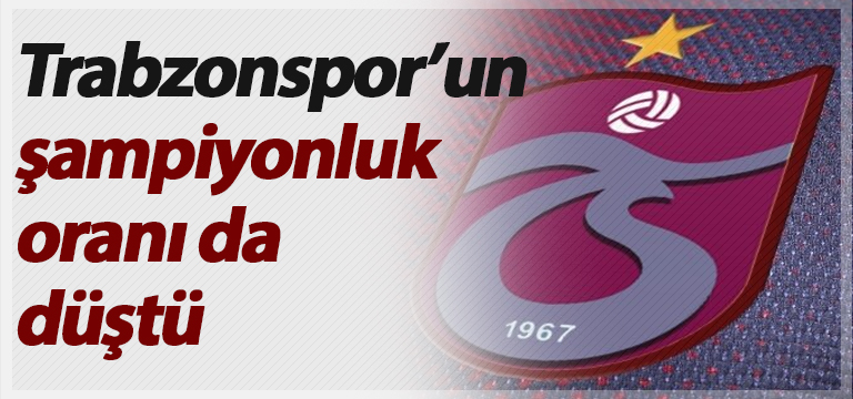 Trabzonspor’un şampiyonluk oranı da düştü